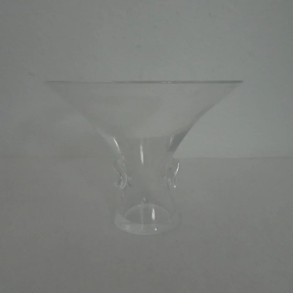 Steuben Crystal Art Glass Bouquet Thumbprint Vase Compote MCM 5